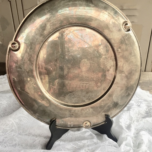 Set Of 4 Round Chargers Silverplate Ethan Allen - Picture 3 of 8